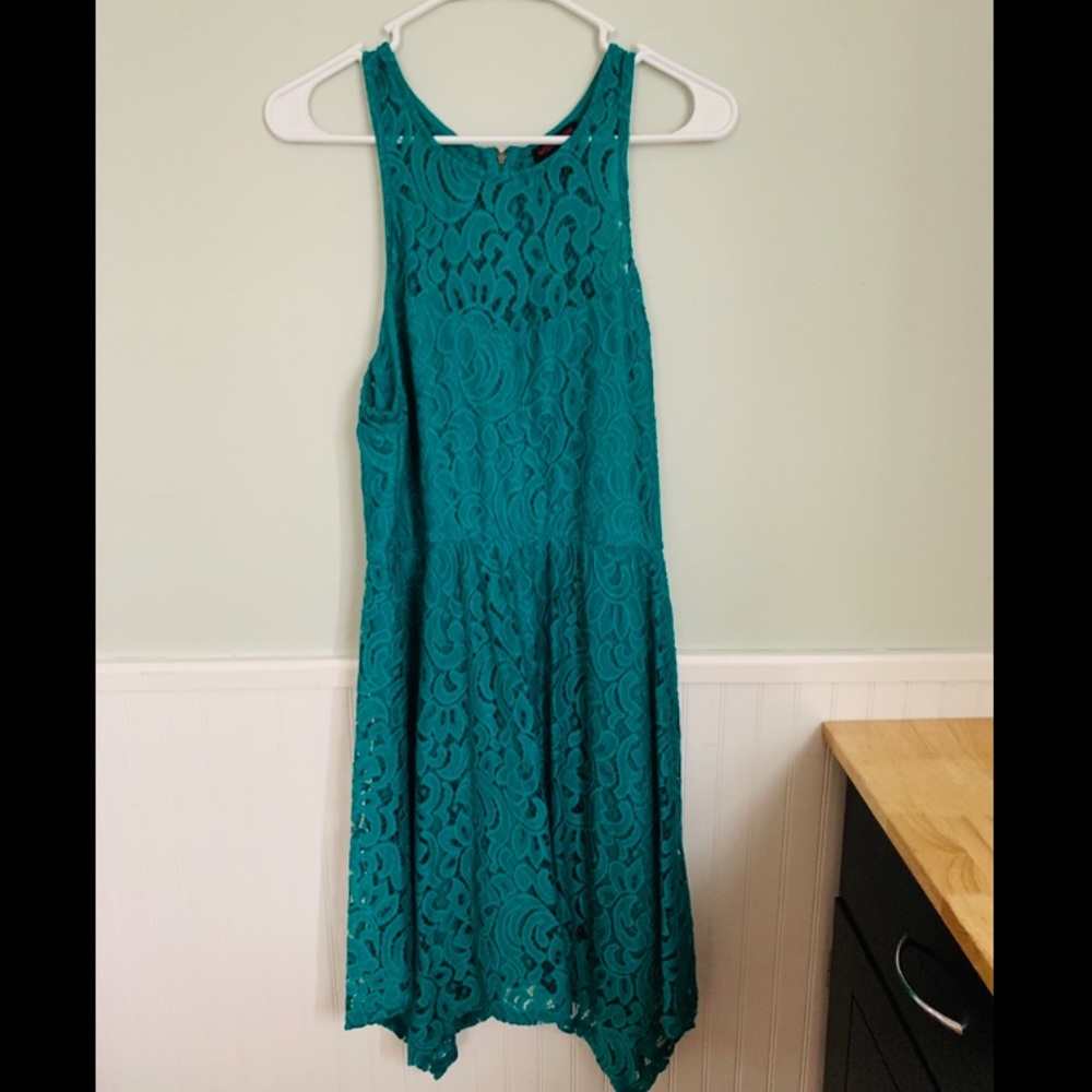 Emerald green lace Material Girl dress